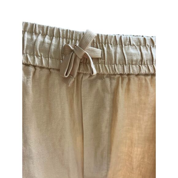 DKNY Pure Linen Drawstring Cargo Pants | Womens XL, sandalwood NEW! - Picture 6 of 12